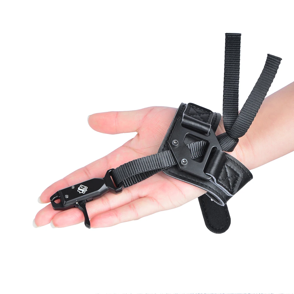 Tirador con arco negro/camuflaje pinza profesional liberación de muñeca 360 °   Pulsera ajustable con mandíbulas giratorias, arcos compuestos máximos de 100 libras para caza - imagen 2
