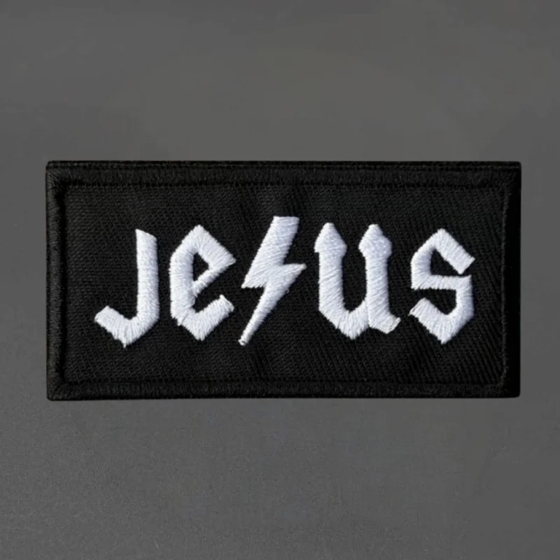 Parche bordado 3D de Jesús, chaleco táctico, insignia de moral con gancho y bucle, pegatinas decorativas para mochila, parches para brazalete para ropa - imagen 2