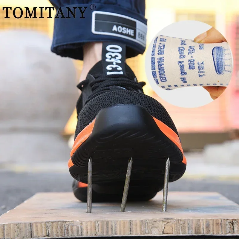 Botas de trabajo para hombre, nuevos zapatos de trabajo ligeros para hombre, botas de seguridad, botas de trabajo antipinchazos, zapatos industriales antigolpes de talla grande 48 - imagen 5