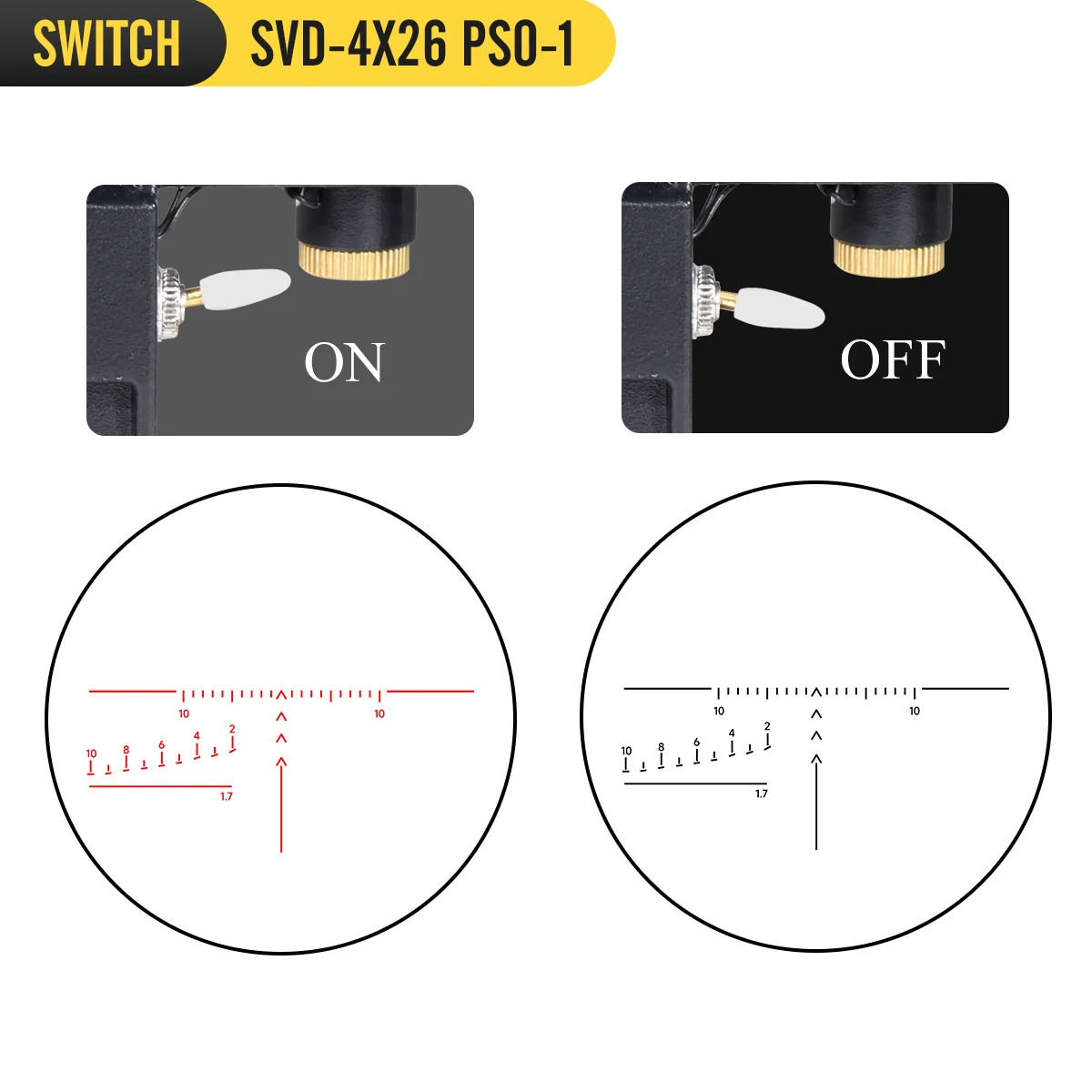 Mira óptica táctica SVD 4X26 PSO-1 tipo iluminada roja con cubierta de lente para mira telescópica serie Rifle de francotirador Dragonov - imagen 5