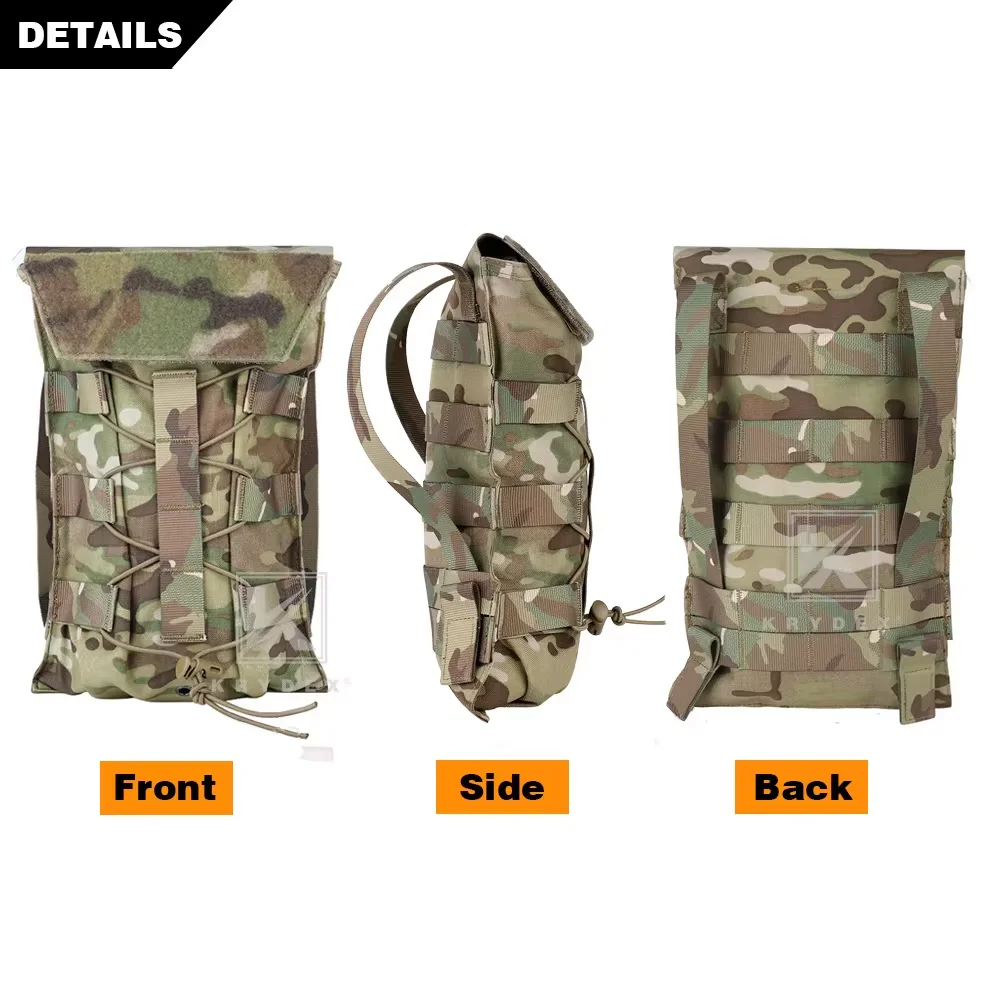 KRYDEX-bolsa táctica para vejiga de agua, 50oz, Modular, 1,5 l, portador de hidratación, paquete MOLLE, bolsa de agua para caza al aire libre, Panel para senderismo - imagen 4
