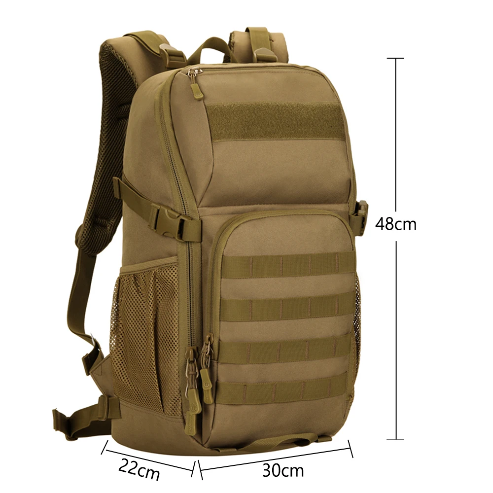 Mochila táctica para hombres, mochila impermeable al aire libre para senderismo, pesca, caza, Camping, bolsa Molle multiusos, 30L - imagen 3