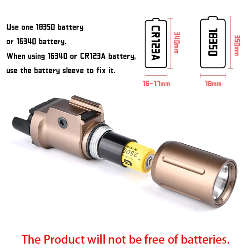 Linterna táctica PL350 PLH V2, luz de pistola, lámpara de Metal de alta potencia, arma de caza Airsoft, luz de explorador, riel Picatinny de 20mm - imagen 2