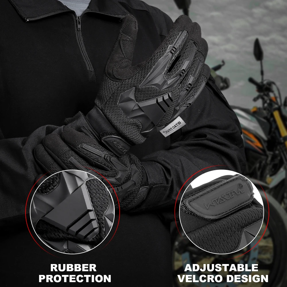 Guantes de dedo completo para motocicleta, equipo de protección de goma, Enduro, carreras, Motocross, manoplas para hombre - imagen 4
