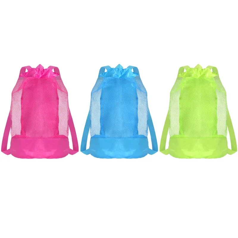 Mochila de almacenamiento para playa al aire libre, mochila con cordón para natación, playa, Camping, juguetes, ropa, zapatos, bolsas de almacenamiento de artículos diversos, 3 uds. - imagen 2