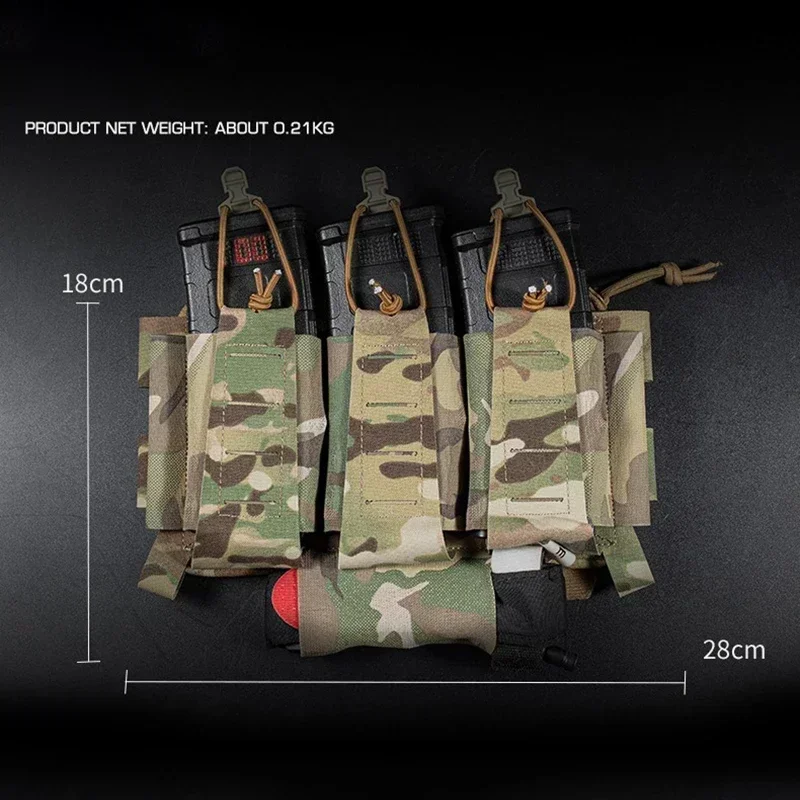 ERQYGRA bolsa táctica 5,56mm Triple revista elástica Airsoft Mag equipo de caza sistema Molle accesorios de Paintball de tiro - imagen 5