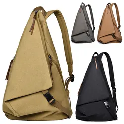 Mochila triangular de lona para exteriores de gran capacidad