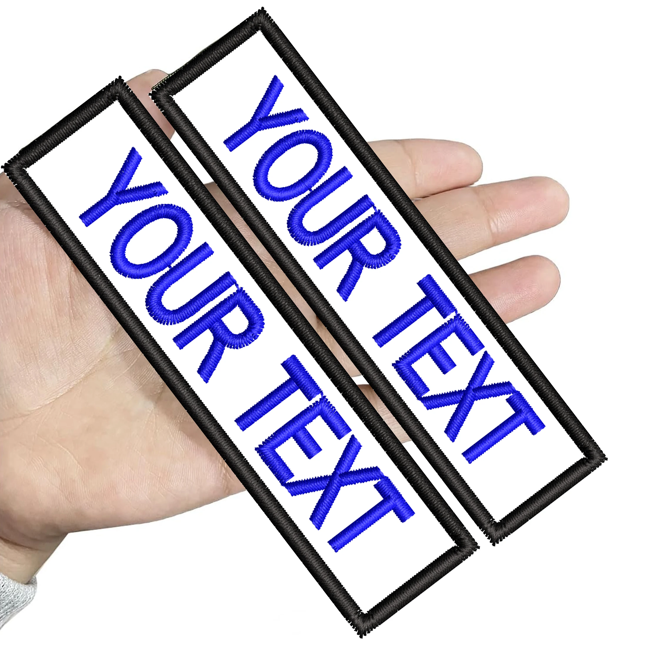 Parches personalizados personalizables, parches bordados con respaldo de hierro o gancho para ropa, gorros vaqueros, arnés, Color blanco - imagen 5