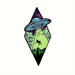 Parche bordado alien UFO – Para planchar o coser en ropa y mochilas
