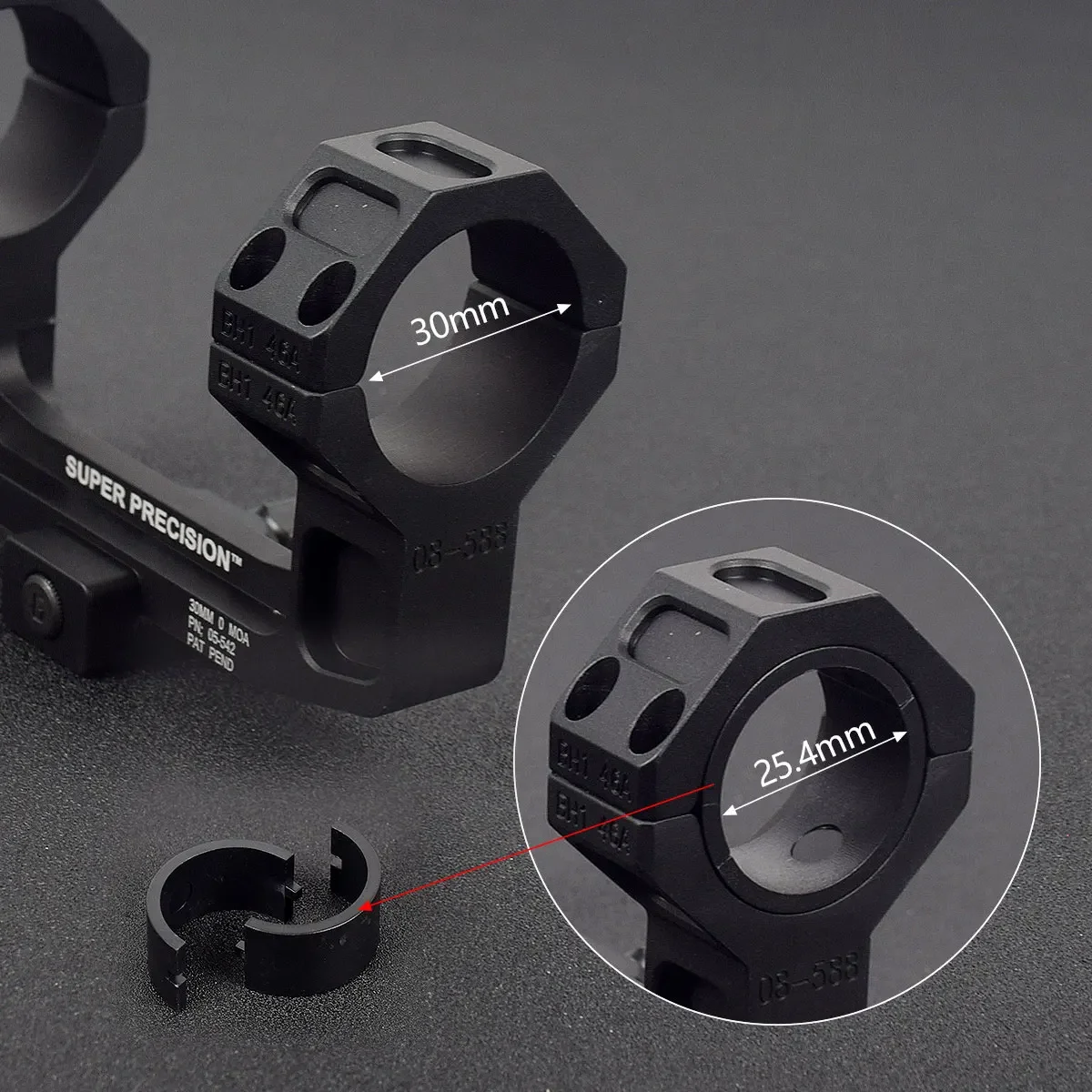 Montaje táctico 1,93 para pistola voladiza AR15, soporte para mira óptica de Rifle, montaje de anillos QD de 25,4mm y 30mm con riel Picatinny de 20mm - imagen 4