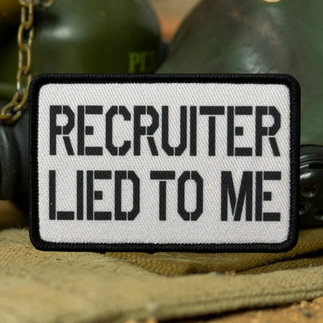 Parche Recriitador Lied To Me, insignia de moral táctica, pegatina de mochila personalizada del ejército militar, parches de gancho y bucle impresos para ropa - imagen 5