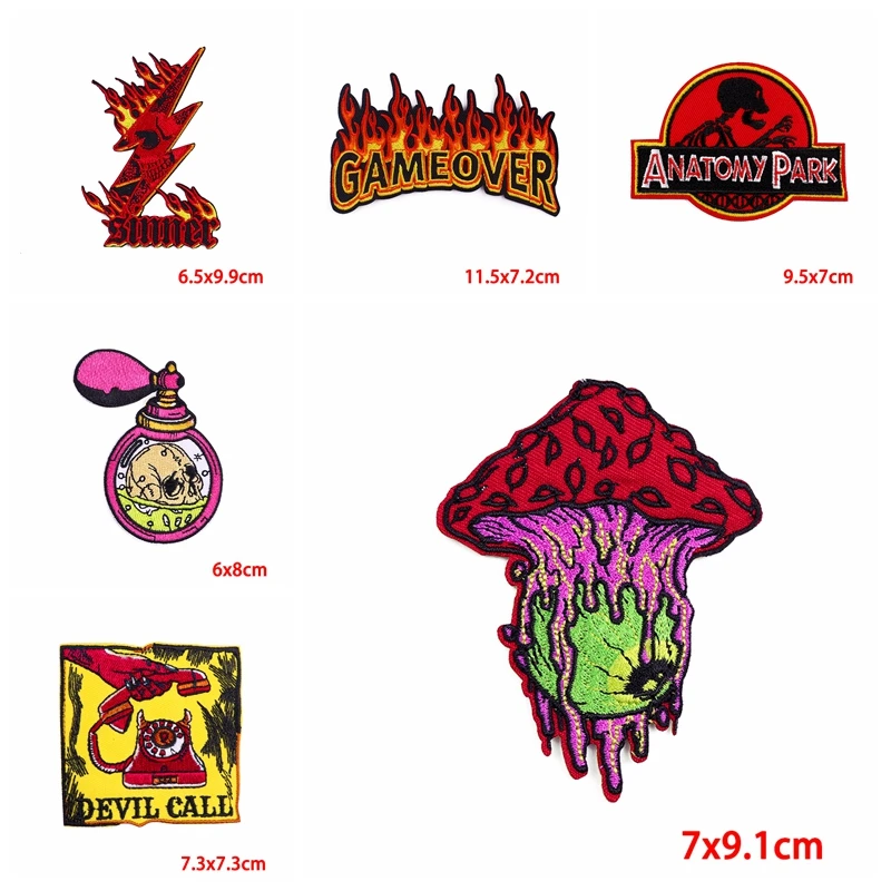 Prajna-parche bordado de llama Punk, 10 piezas, parches termoadhesivos para ropa, pegatina de calavera Punk - imagen 5