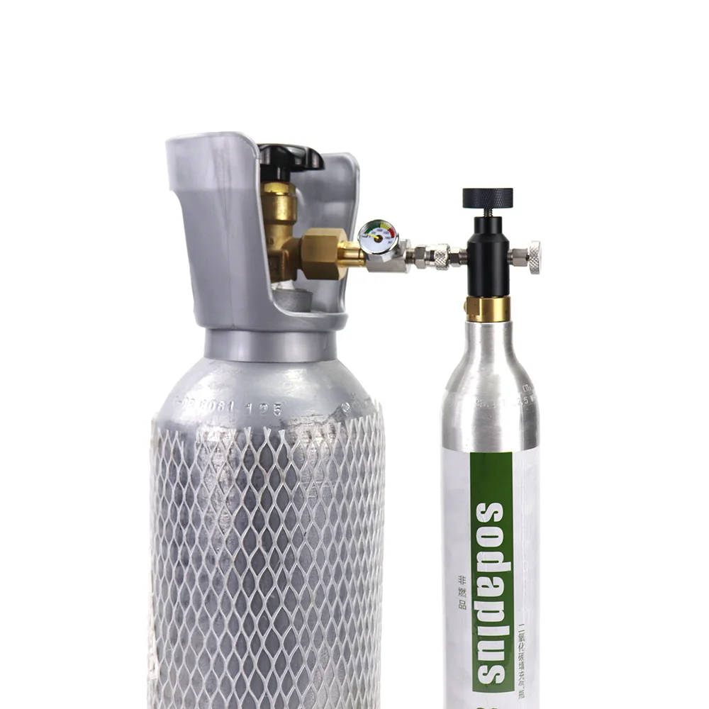 Adaptador de recarga de tanque de cilindro de Co2 de Soda, estación de llenado compatible con cilindro de CO2 azul Sodastream (rosca Tr21-4) W21.8-14 o CGA320 - imagen 3