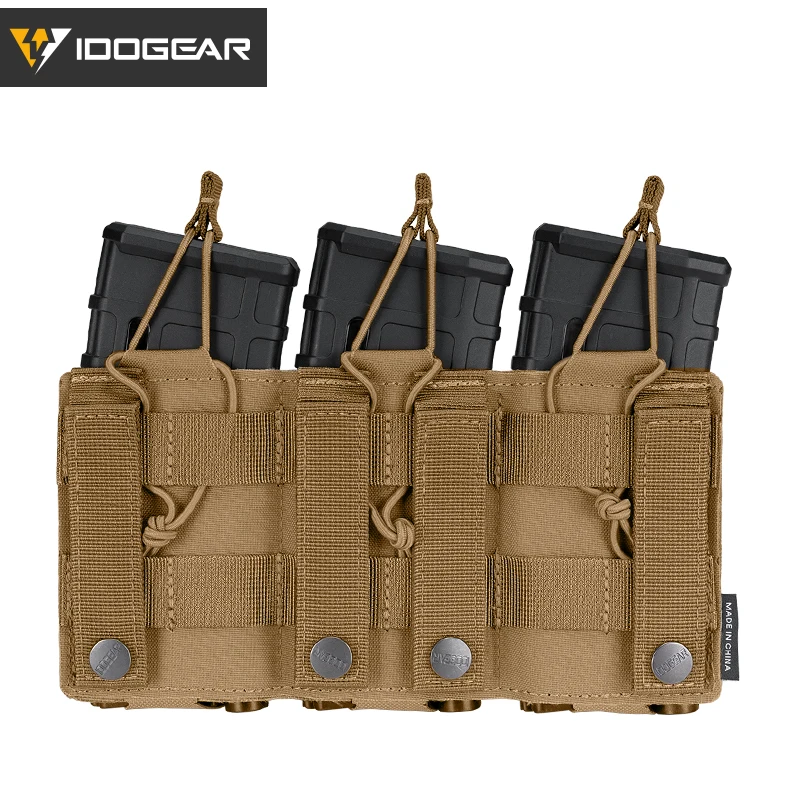 IDOGEAR-bolsa táctica Molle de Caza LSR 5,56, Triple cargador, corte láser, militar, accesorios para Airsoft, bolsa para munición - imagen 5