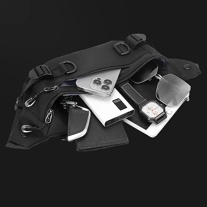 Bolsa de pecho deportiva para acampar para hombre, bolso de hombro tipo bandolera portátil para ciclismo, correr, aparejos de pesca al aire libre, riñonera para senderismo y caza - imagen 4