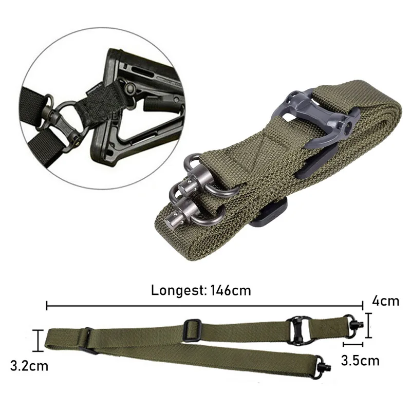Magpu MS4 MS3 Sling QD Mount eslingas para Rifle táctico Ruger 10/22 correa de nailon para pistola correas de seguridad de Metal para HK416 Airsoft AR10 AR15 - imagen 2
