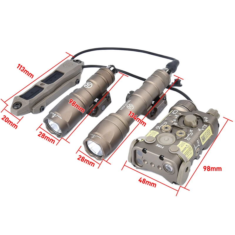 Linterna de Metal NGAL IR láser rojo verde azul con puntería M300 M600, luz blanca M300A M600C, luz de caza, luz de exploración, ajuste de 20MM - imagen 5