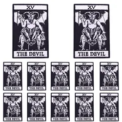 Parche calavera tarot estilo punk para jeans – Bordado para coser