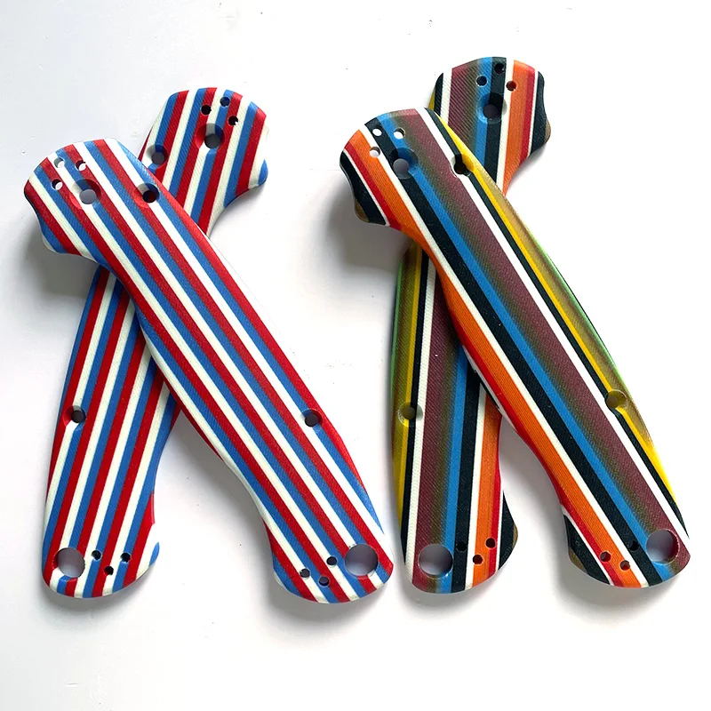 Parches de escamas plegables con patrón de rayas G10 personalizados, Material de parche para cuchillos Original Para2 C81, accesorios de bricolaje, 1 par