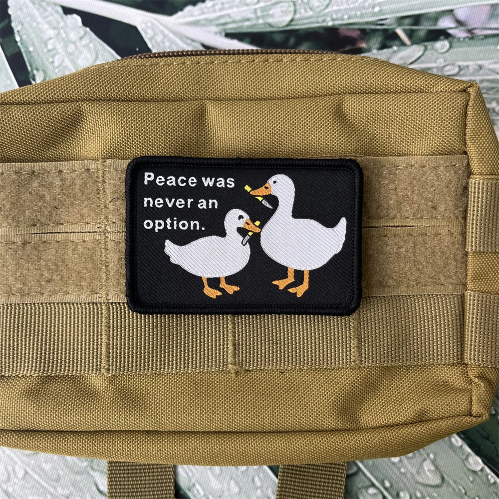 La Paz nunca fue una opción, parches tácticos, insignia de moral de pato, decoración de mochila, pegatinas de etiqueta de tejido de gancho y bucle - imagen 5