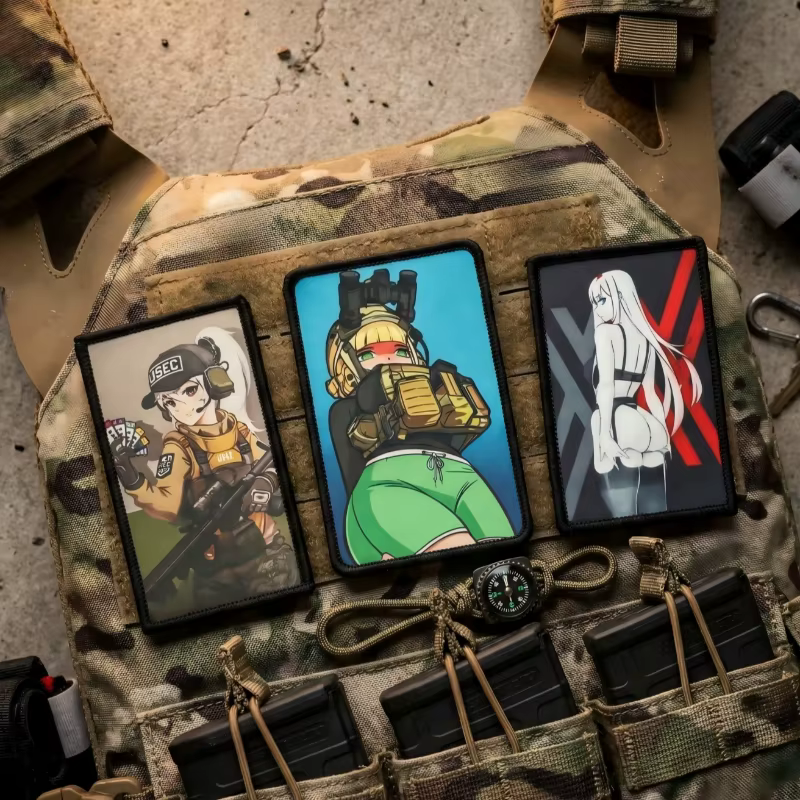 Parche táctico anime de velcro gancho y bucle para mochila