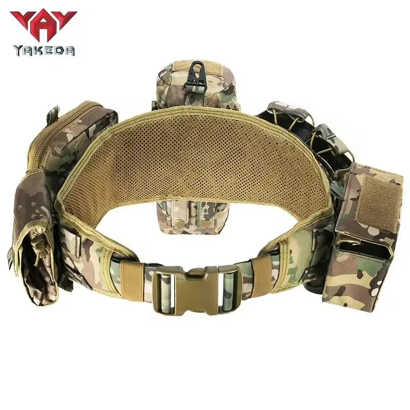 YAKEDA cinturón táctico resistente camuflaje multifuncional accesorio de seguridad de cintura de cinco piezas con riñonera táctica - imagen 4