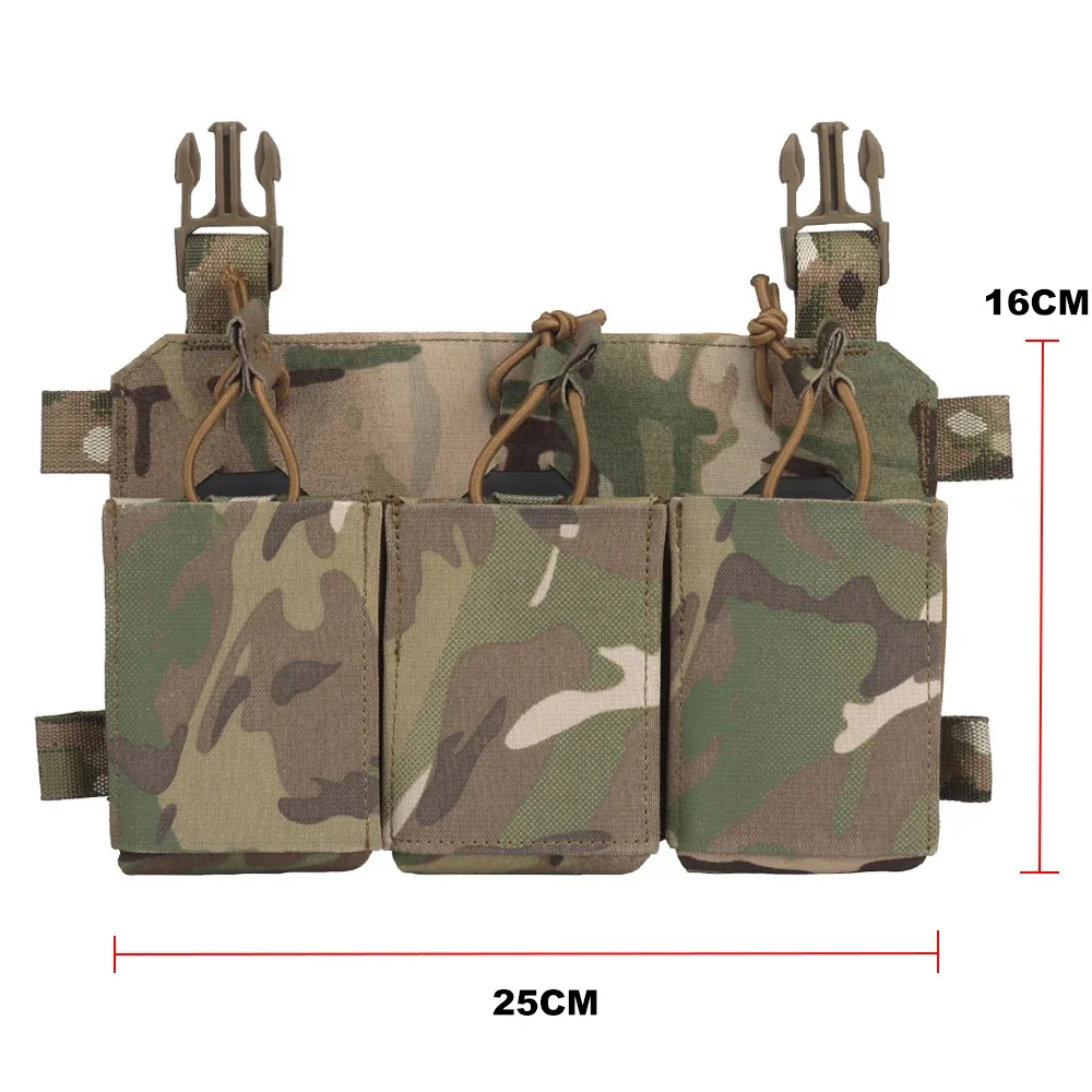 Bolsa táctica para revistas Triple 5,56 7,62, bolsa para Rifle y pistola con soporte de nailon, chaleco de caza, accesorio para aparejo de pecho - imagen 3