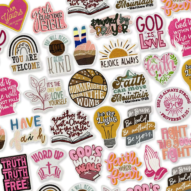 Parche bordado termoadhesivo fe de Dios – Letras inspiradoras para ropa