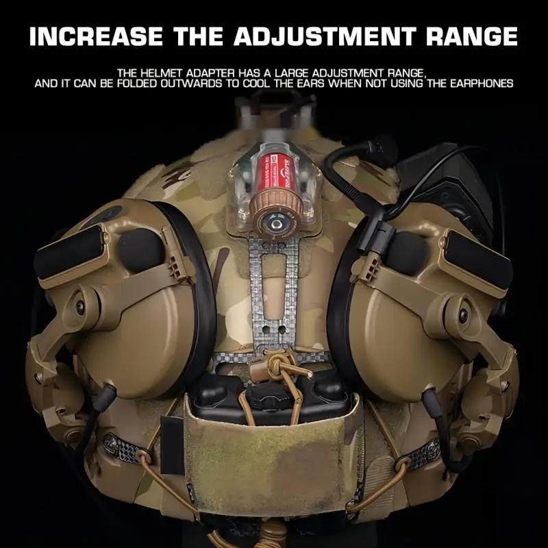 Auriculares tácticos C5, casco con reducción de ruido, protección para los oídos para caza y tiro, orejeras Airsoft con adaptador de riel - imagen 5