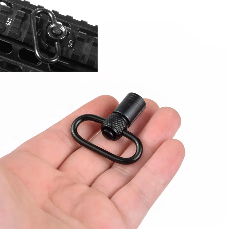Soporte de eslinga QD de liberación rápida y desmontaje con 360 °   Giratorio 3.2cmw con una gorra, hebilla de correa giratoria con botón de empuje para caza - imagen 4