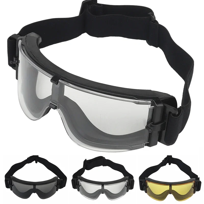 Gafas tácticas de tiro para paintball y antiviento con casco