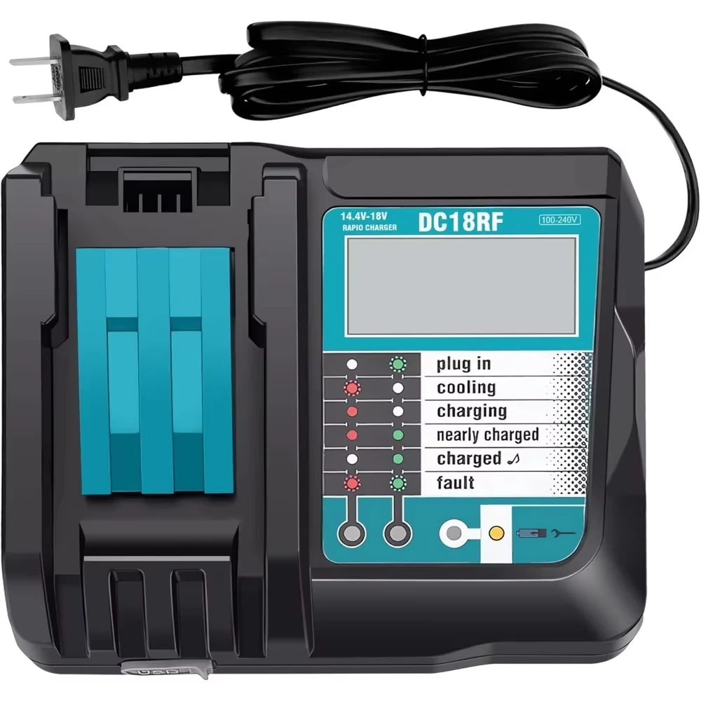 Cargador de batería de iones de litio DC18RF, corriente de carga de 3,5a para Makita 14,4 V 18V BL1830 Bl1430 DC18RC DC18RA, herramienta eléctrica con USB - imagen 3