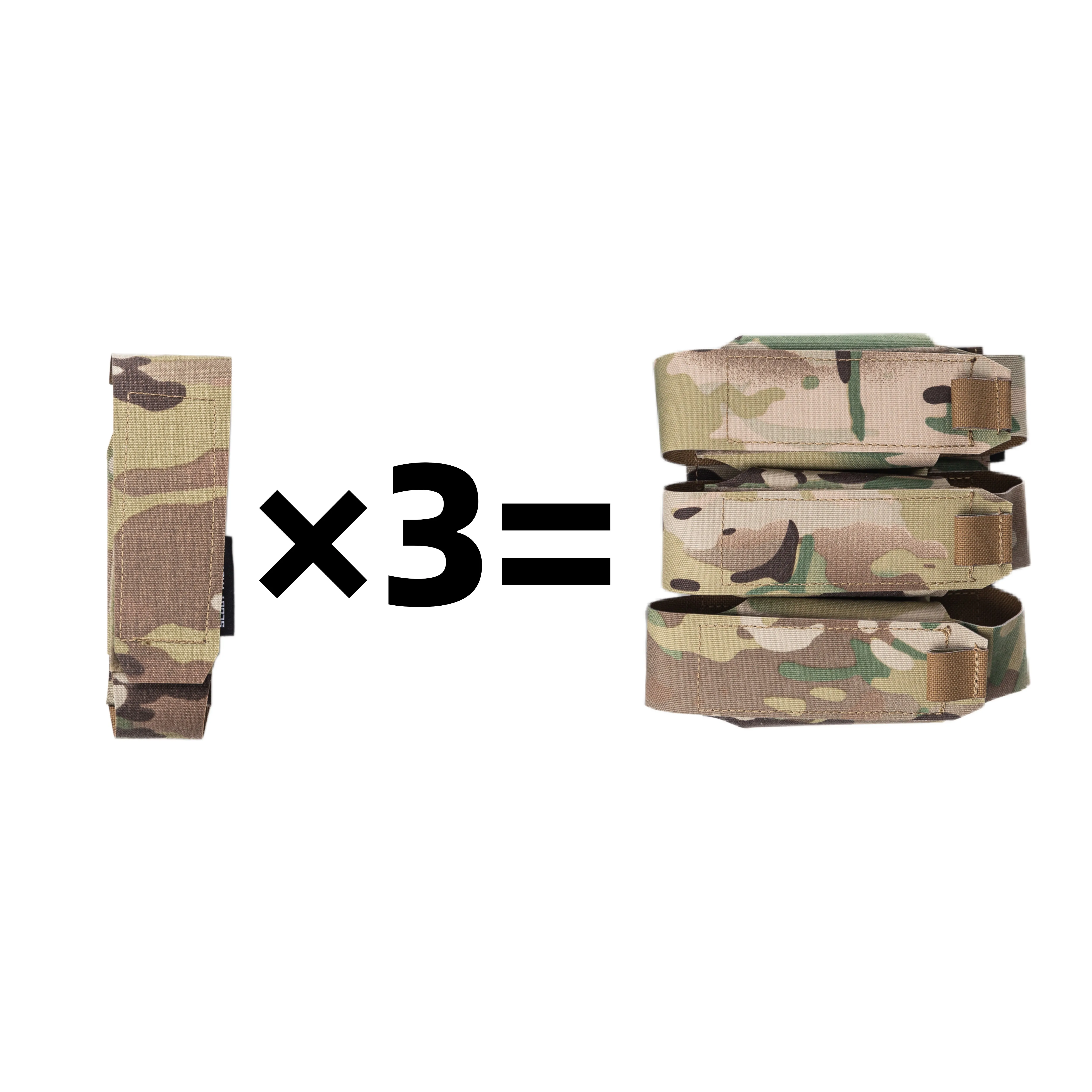 Bolsa multiusos para granada de choque, bolsa para revista de colocación Horizontal Triple, Panel MOLLE, accesorio de equipo de entrenamiento Airsoft - imagen 3