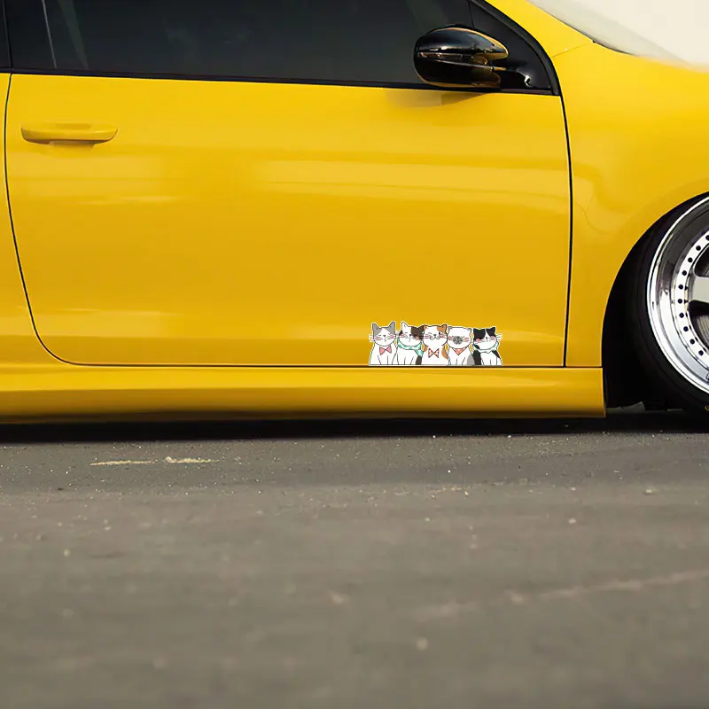 Pegatinas reflectantes impermeables para motocicleta eléctrica, pegatinas de protección solar para el cuerpo, con batería de gatos de dibujos animados - imagen 4