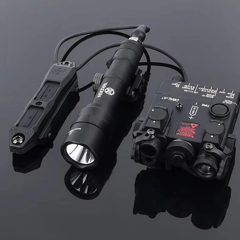 DBAL -A2 M600U M300A linterna táctica DBAL rojo verde azul blanco luz ajuste 20mm Picatinny Rail doble interruptor de presión caza La - imagen 2