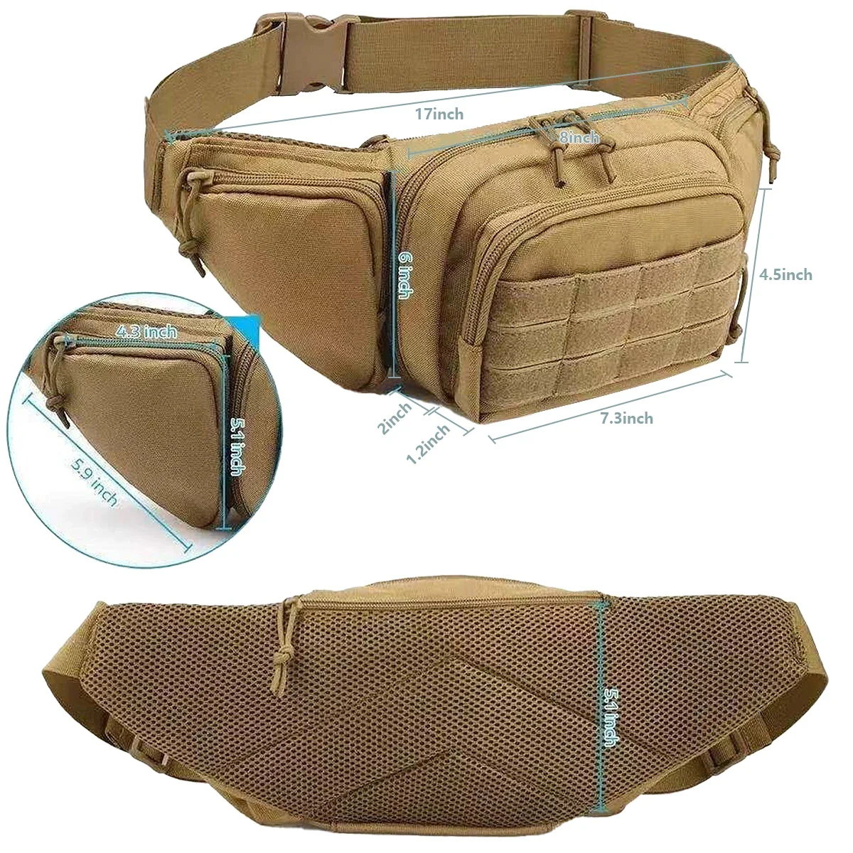 Bolsa de cintura para pistola, funda táctica para entrenamiento en el pecho, senderismo, tiro, caza, funda para pistola, bolsas de combate Cs Airsoft Paintball - imagen 4