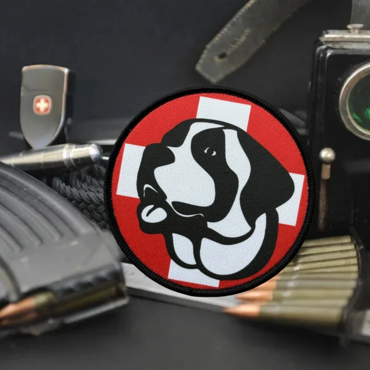 Parche táctico de moral perro K-9 rescate con velcro