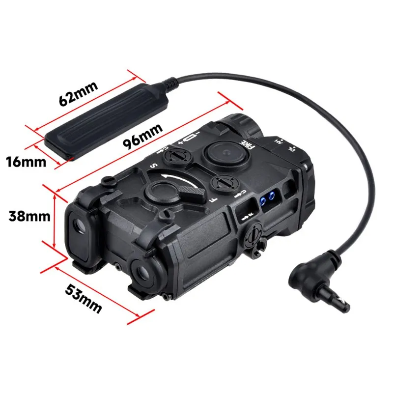 WADSN táctico Nylon OGL rojo azul verde IR estroboscópico láser Surefir M600 M300 linterna arma de caza luz doble interruptor de presión - imagen 5