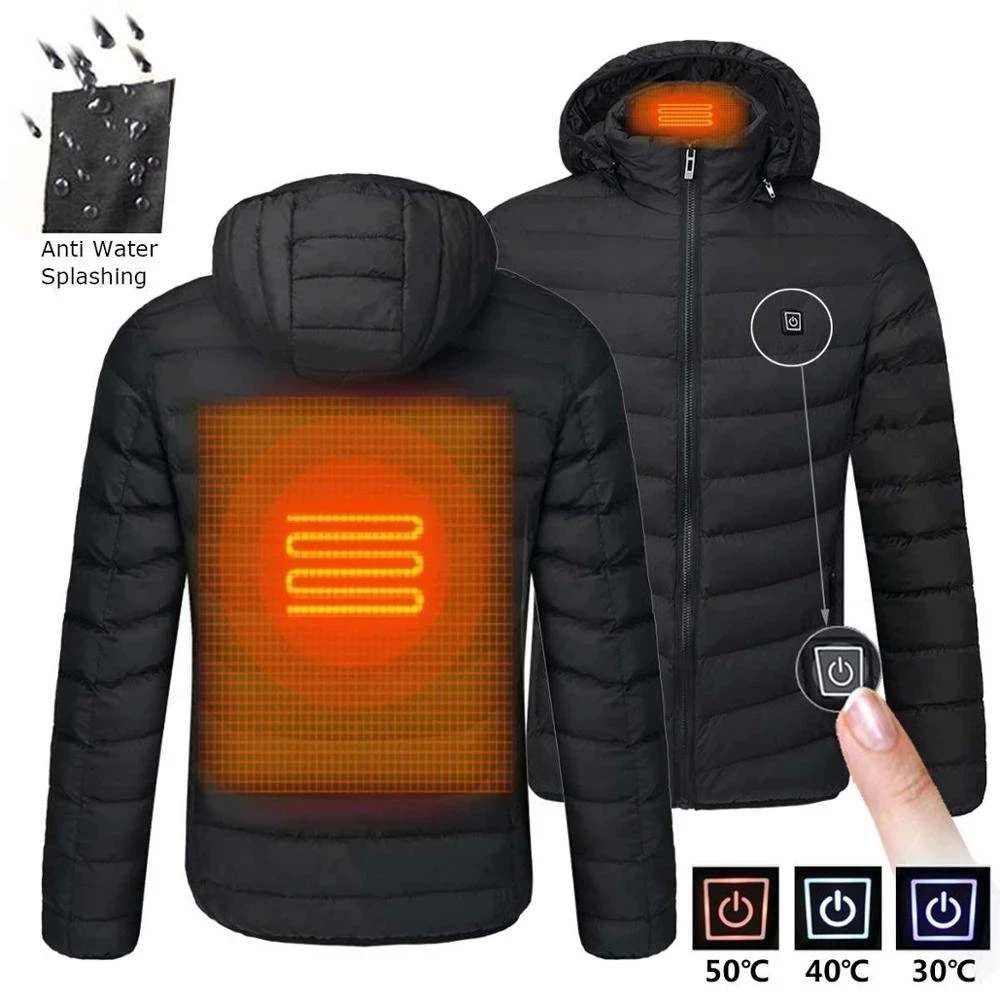 Chaquetas térmicas con calefacción para hombre, abrigo de manga larga con batería eléctrica USB, ropa térmica cálida para invierno, novedad de 2023 - imagen 3
