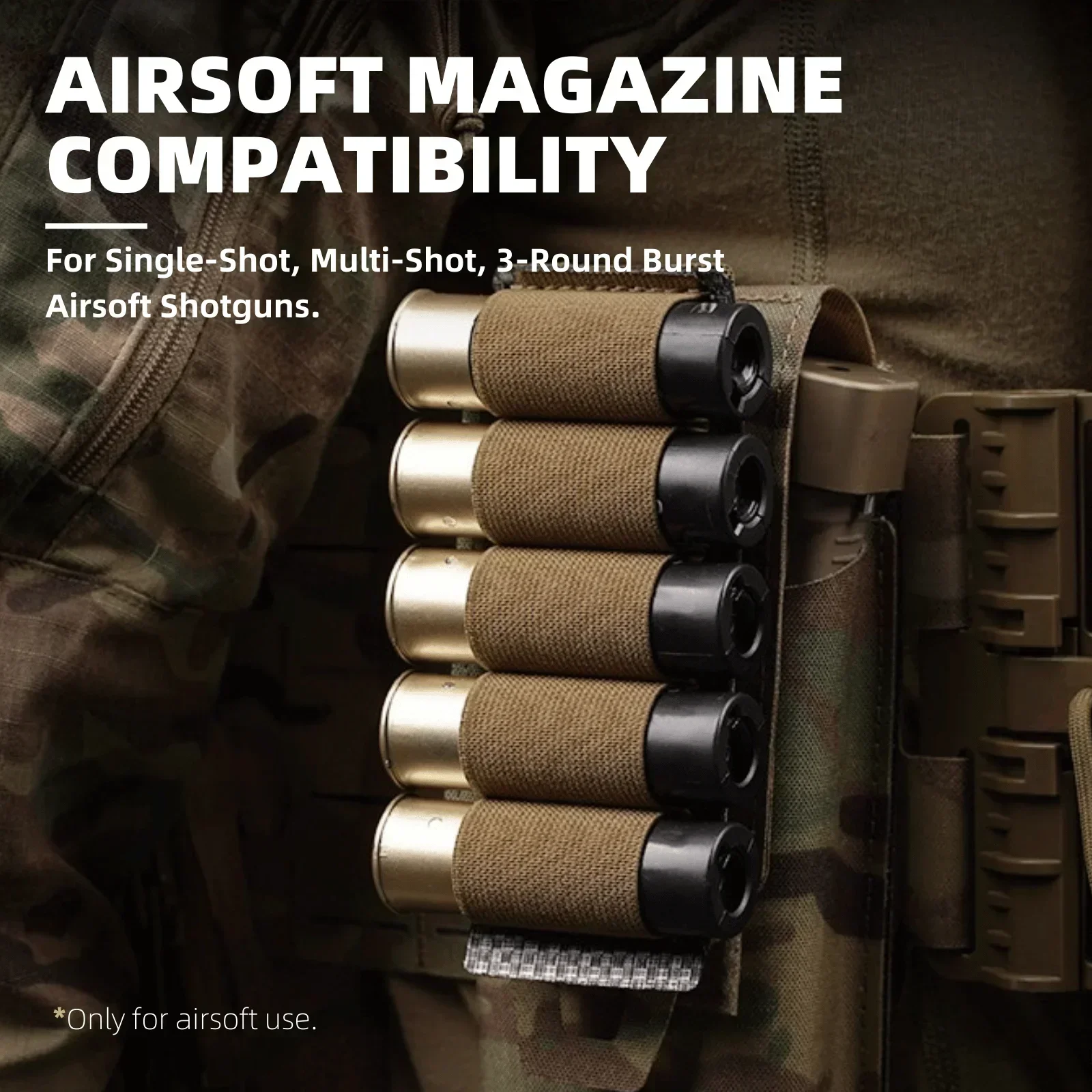 Conchas de escopeta Airsoft, paquete de 6 de 15 BBs redondos estándar Airsoft Mag para accesorios de escopetas Airsoft multi y de un solo disparo - imagen 2