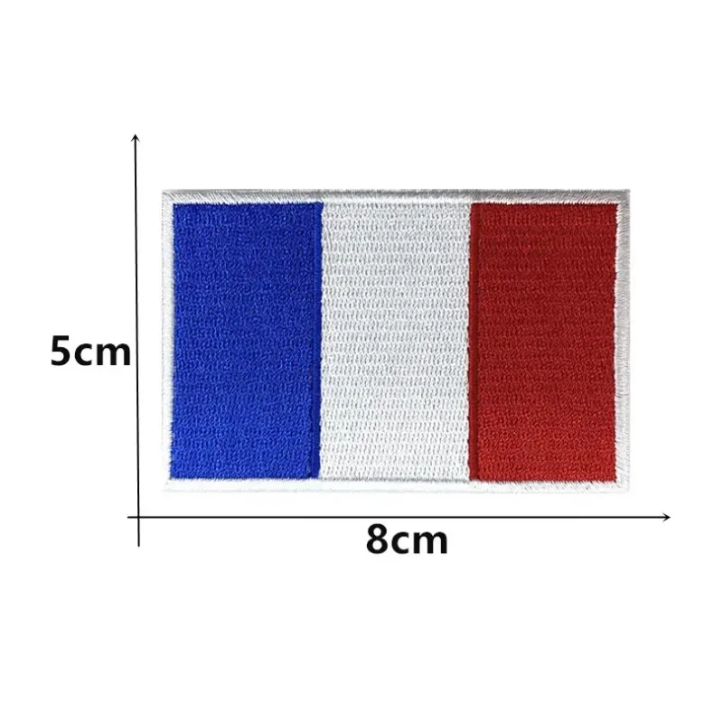 Parche bordado de la bandera de Francia, insignia militar cosida con gancho y bucle - imagen 4