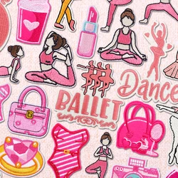 Parche bordado termoadhesivo bailarina yoga – Aplique decorativo ropa