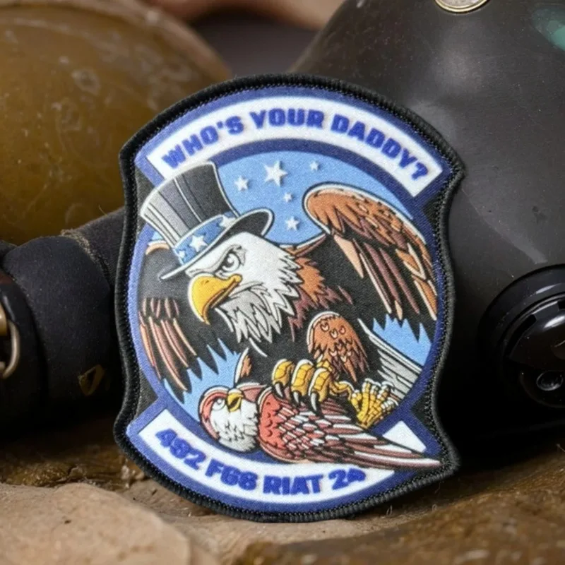 Parche táctico USAF ¿Quién es tu papá? Parche de brazalete con gancho y bucle para mochila, equipo militar Airsoft - imagen 3