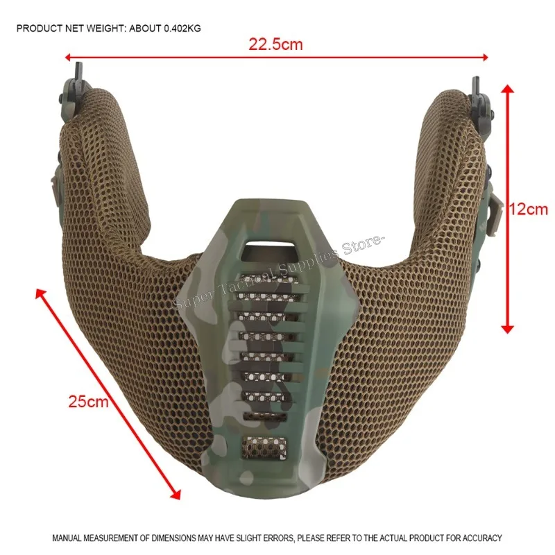 Protector bucal para casco táctico, equipo Airsoft, máscara de malla mandíbula, protección de media cara para caza al aire libre, accesorios para casco Wendy 3,0 - imagen 2