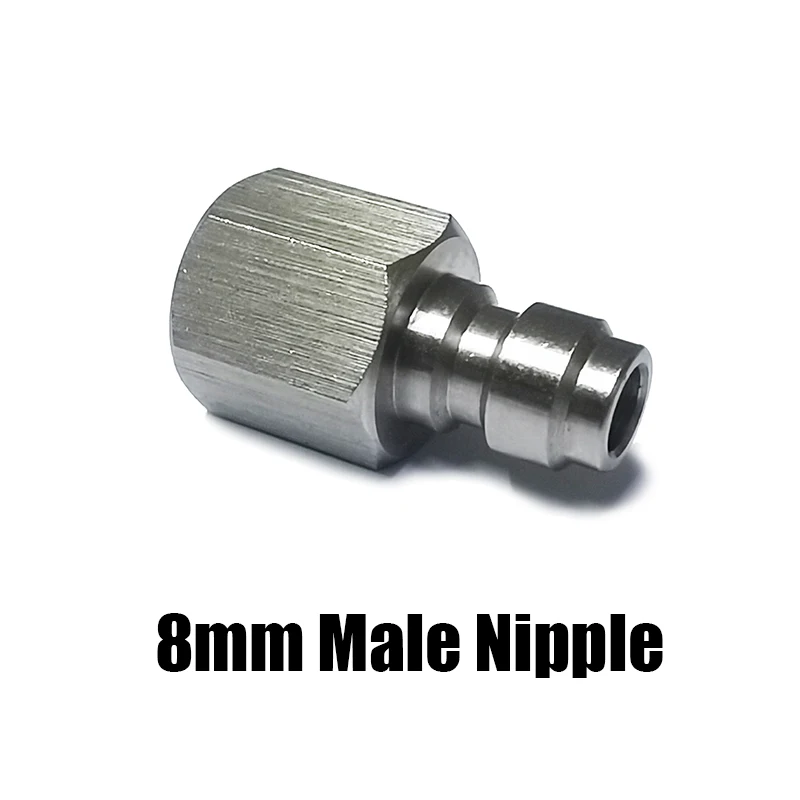 Adaptador de carga de desconexión rápida, acoplador de enchufe macho de 8mm, Conector de acero inoxidable 1/8NPT M10 * 1 1/8BSPP - imagen 5