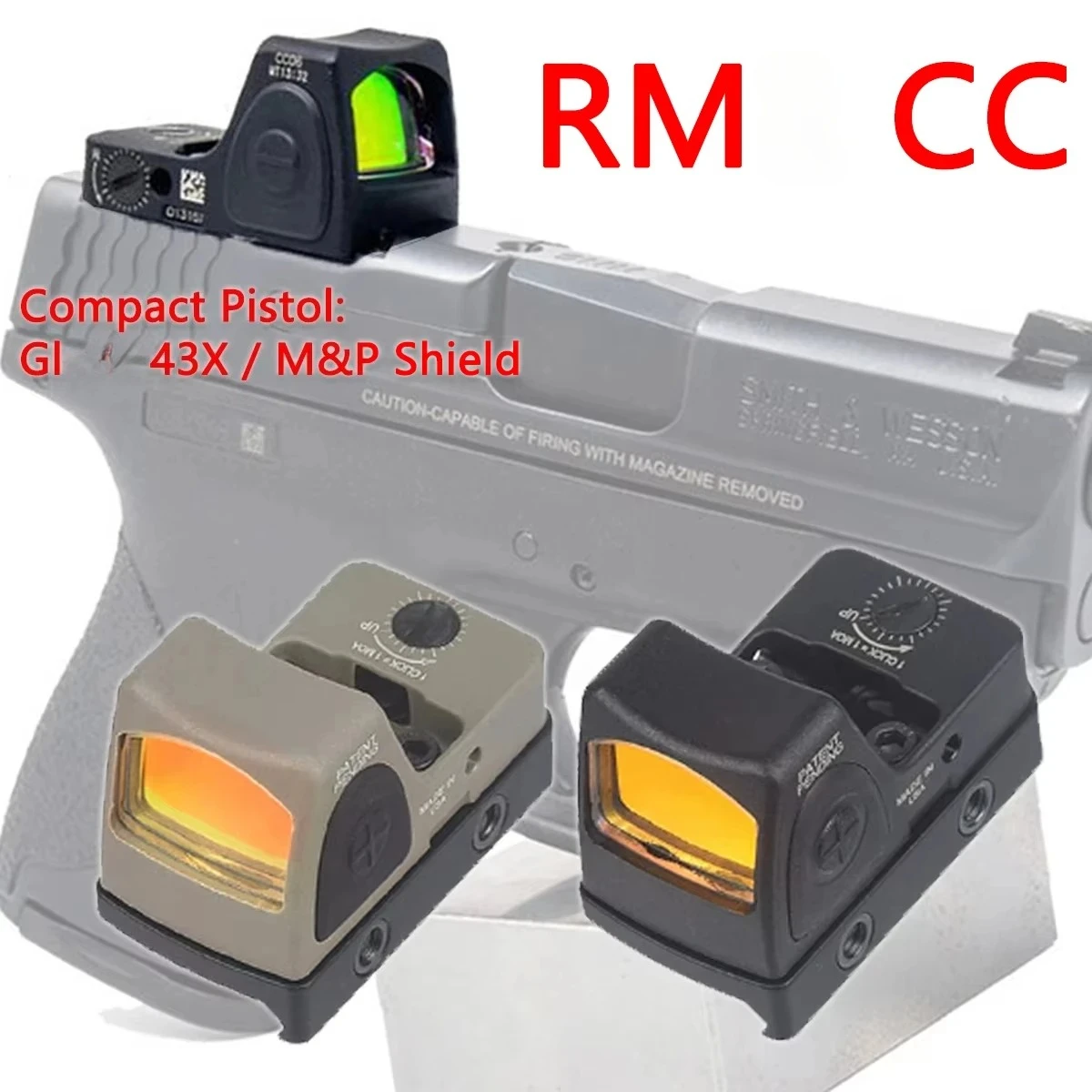 Trij Nylon RM CC mira réflex de punto rojo para pistola compacta G43X M & P escudo Airsoft 20mm AR15 M4 Mini RMcc mira telescópica