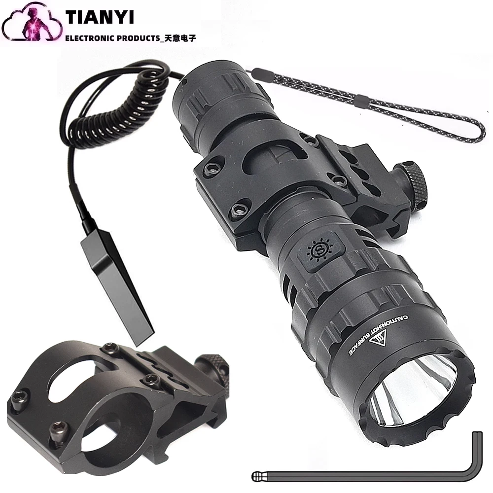 Linterna con lúmenes altos, luz táctica recargable, montaje Picatinny, interruptor de presión, larga distancia, zoom de 30W, L2