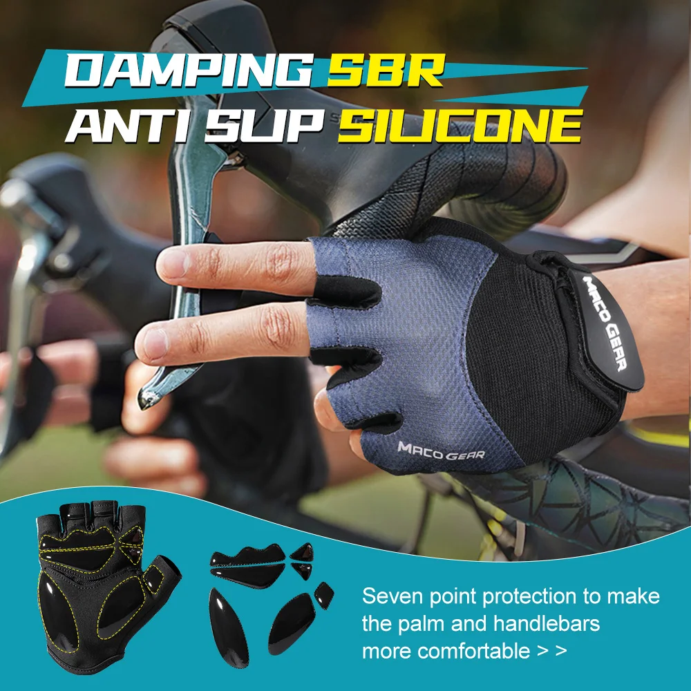 Guantes de Ciclismo de medio dedo para hombre y mujer, equipo antideslizante para correr, gimnasio, Fitness, culturismo y trabajo - imagen 4