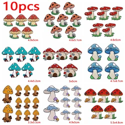 Lote de 10 Uds. De parches bordados de la serie de setas coloridas para ropa, chaquetas, parches para coser dibujos animados, parches para planchar para apliques de ropa