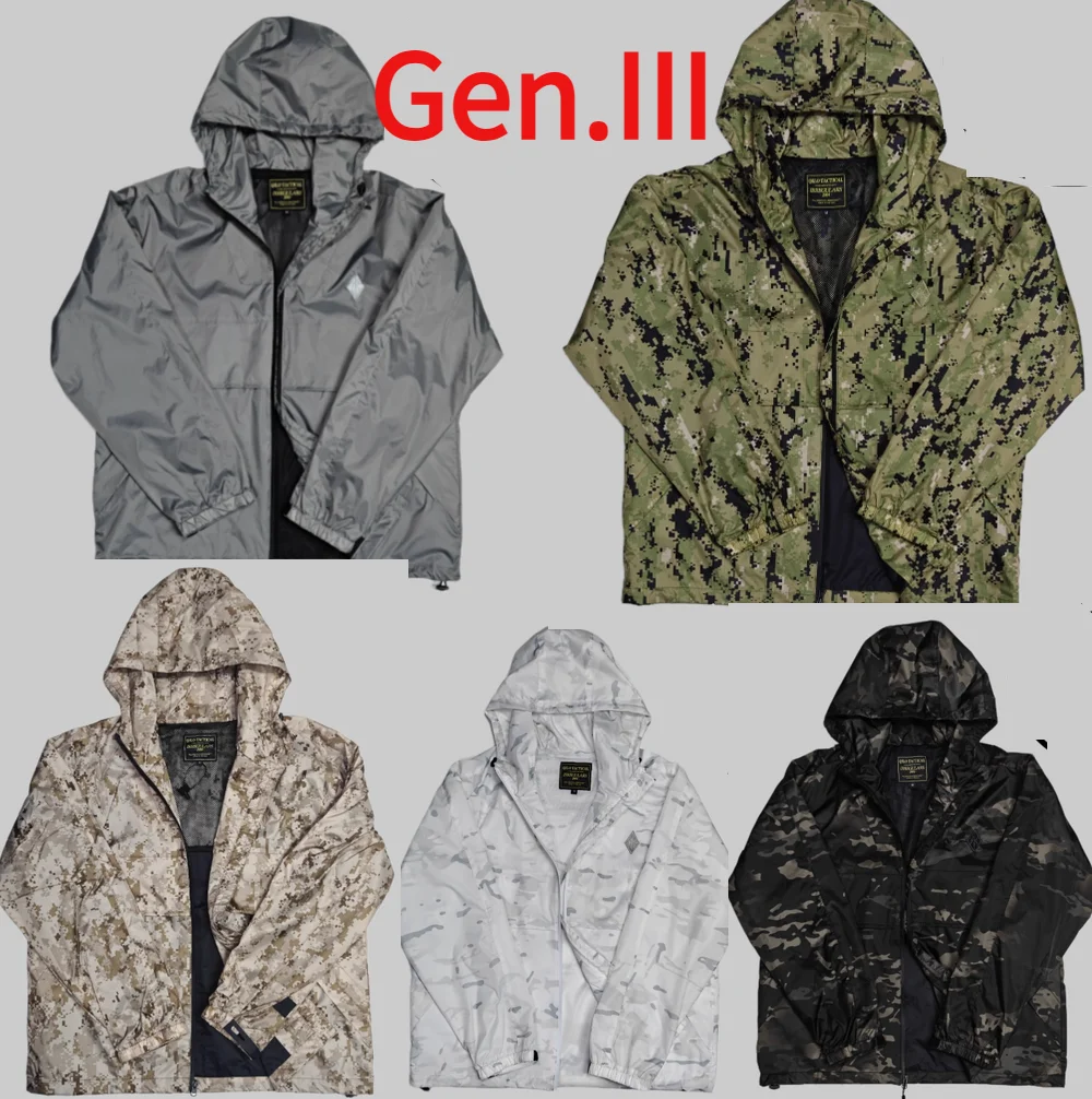 Chaqueta cortavientos impermeable táctica Gen.III para exteriores, gabardina AOR1 AOR2, gabardina de entrenamiento de tiro - imagen 3